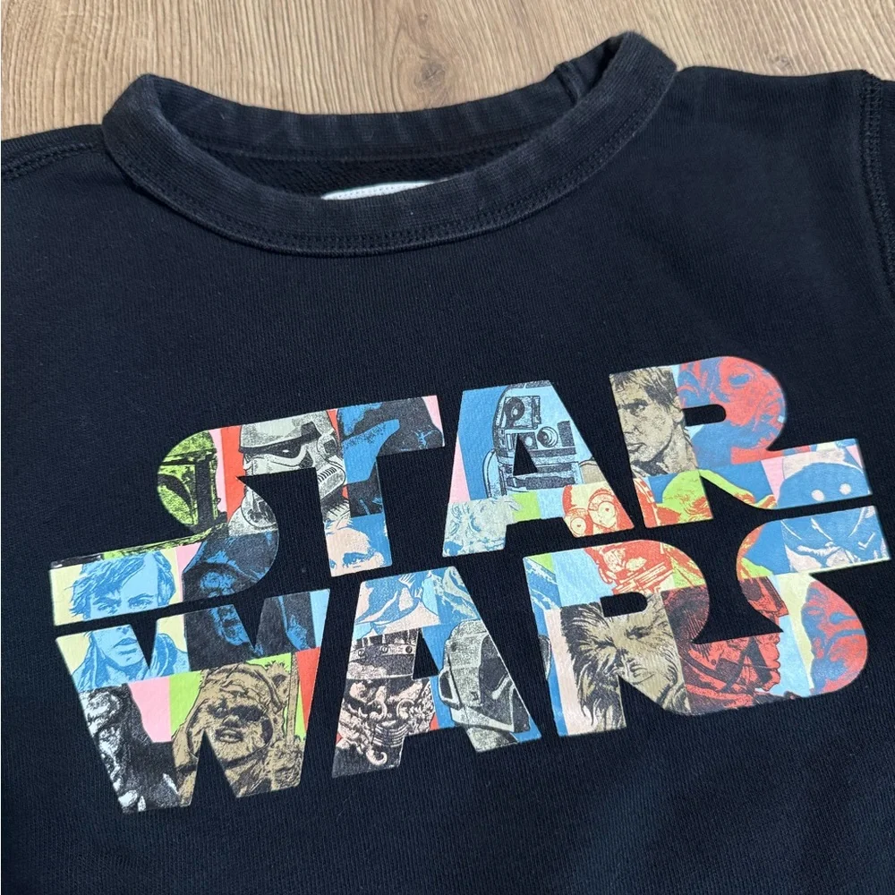 Gap X Star Wars Kids Crewneck Sweatshirt Size 6-7 Longsleeve Black Pullover